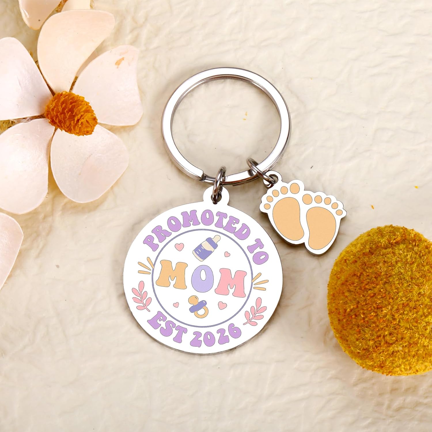 New Mom Gifts for Women, Pregnancy Gifts for Expecting Mom, Pregnancy Gift for First Time Moms, New Parents Gift for Moms from Husband, Congrats on Pregnant Keychain Present for Wife Friend Sister