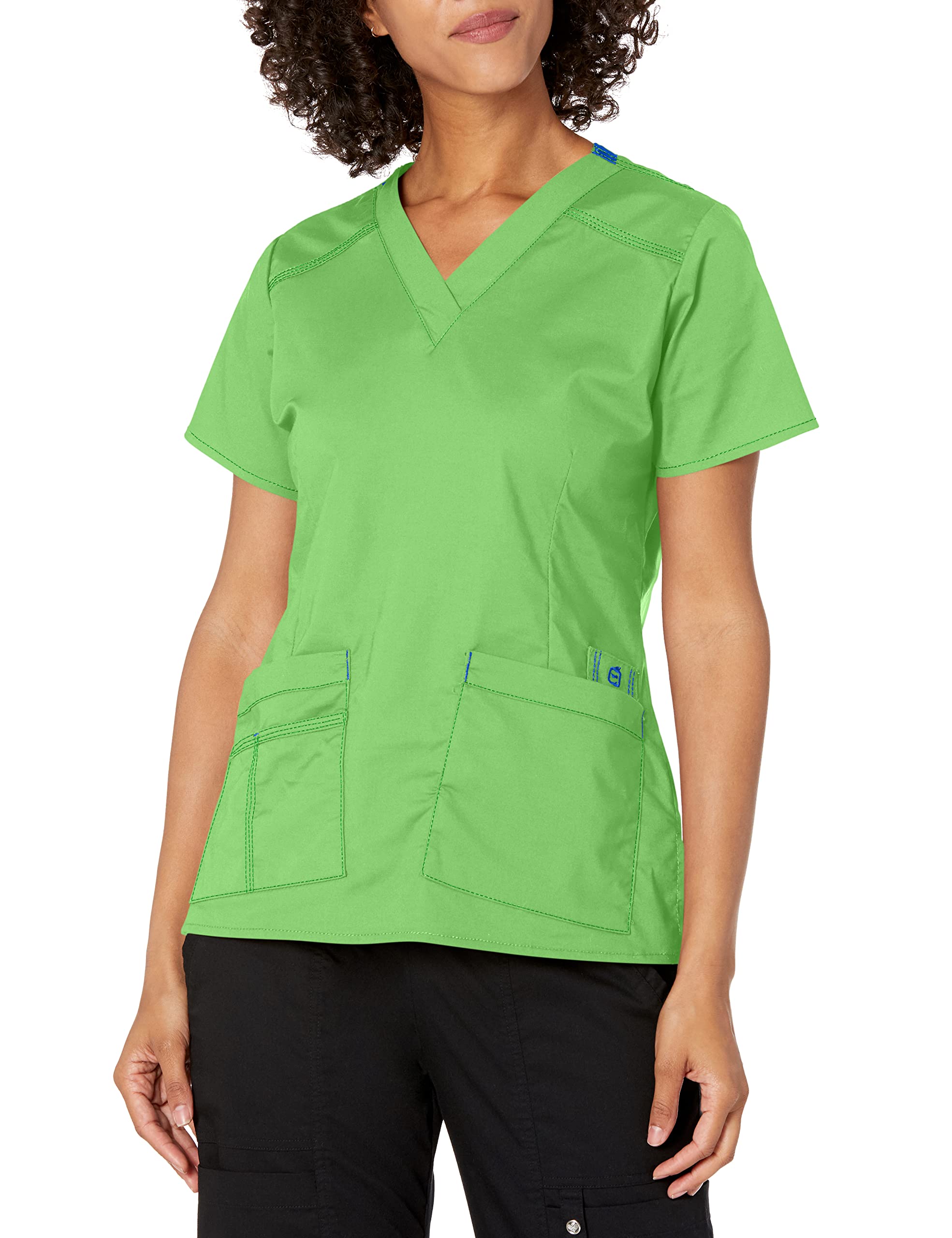 WonderWink Women's Wonderflex Verity Scrub Top, Green Apple, X-Small