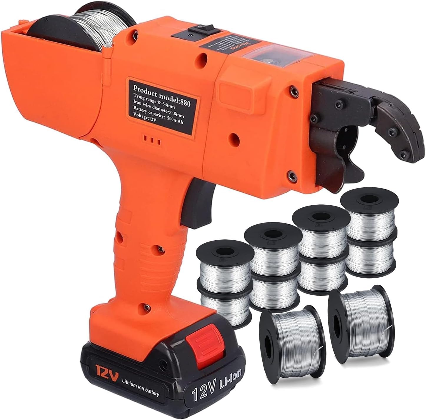 Attacheuse de barres d'armature automatique pour acier 8-34mm avec batterie rechargeable 1500mah
