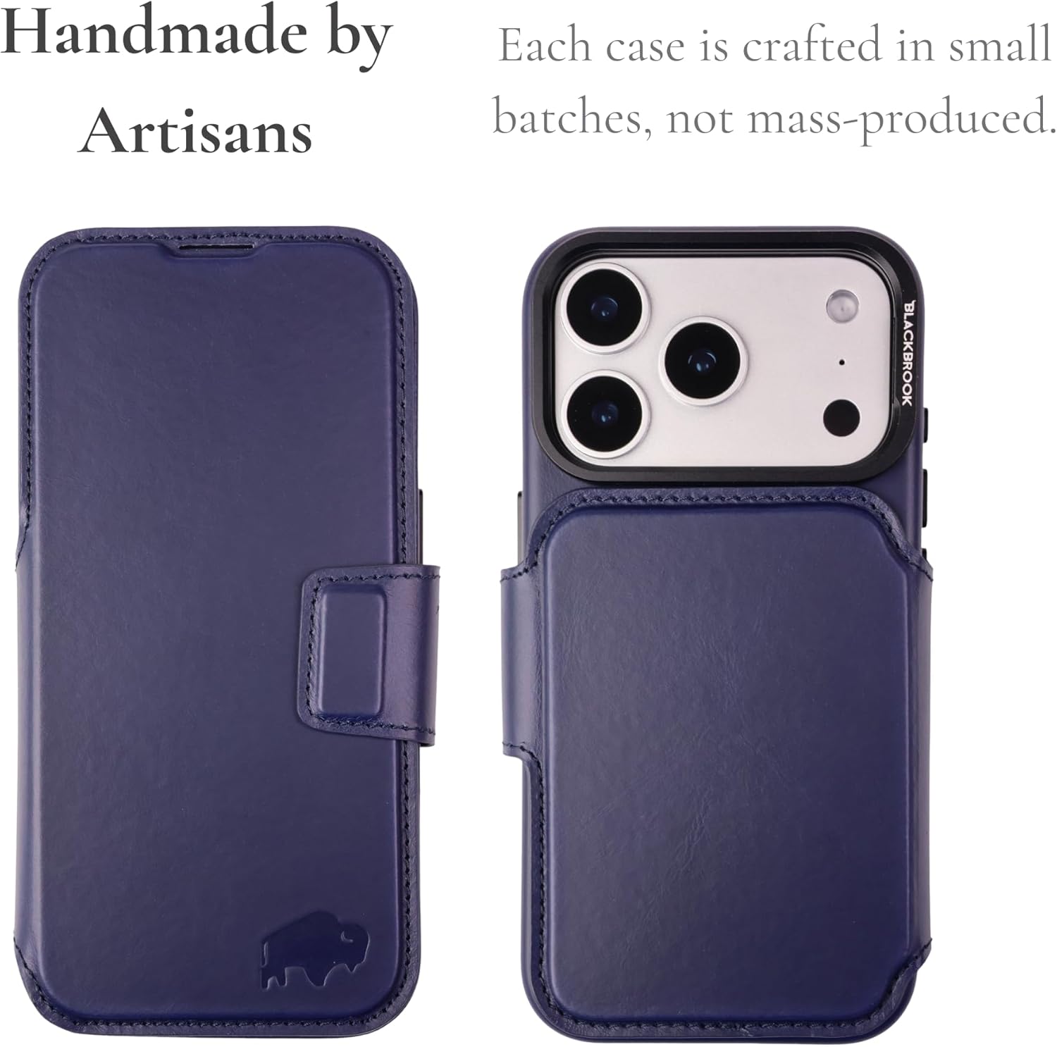 BLACKBROOK Wallet Case for iPhone 17 Pro Max – Burkley 2-in-1 Detachable Folio, MagSafe Compatible, RFID Blocking – Full Grain Leather with Natural Patina, 3 Card Slots, Premium Gift Box