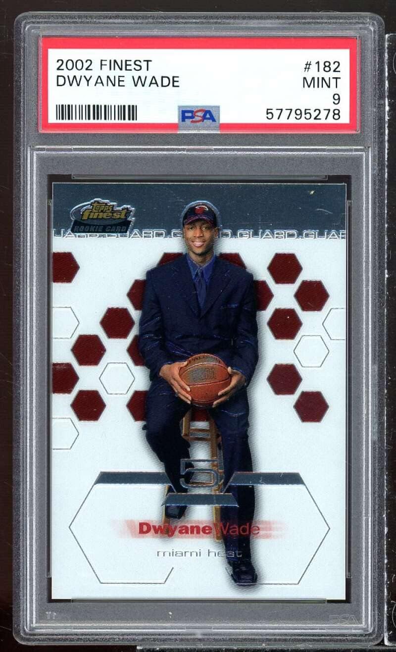 Dwyane Wade Rookie Card 2002-03 Finest #182 PSA 9