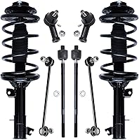 Vista 268 de Detroit Axle - Kit de puntales delanteros para Ford 2000-2004 Focus 2 puntales con muelle helicoidal 2 brazos de control inferiores con rótulas 2001