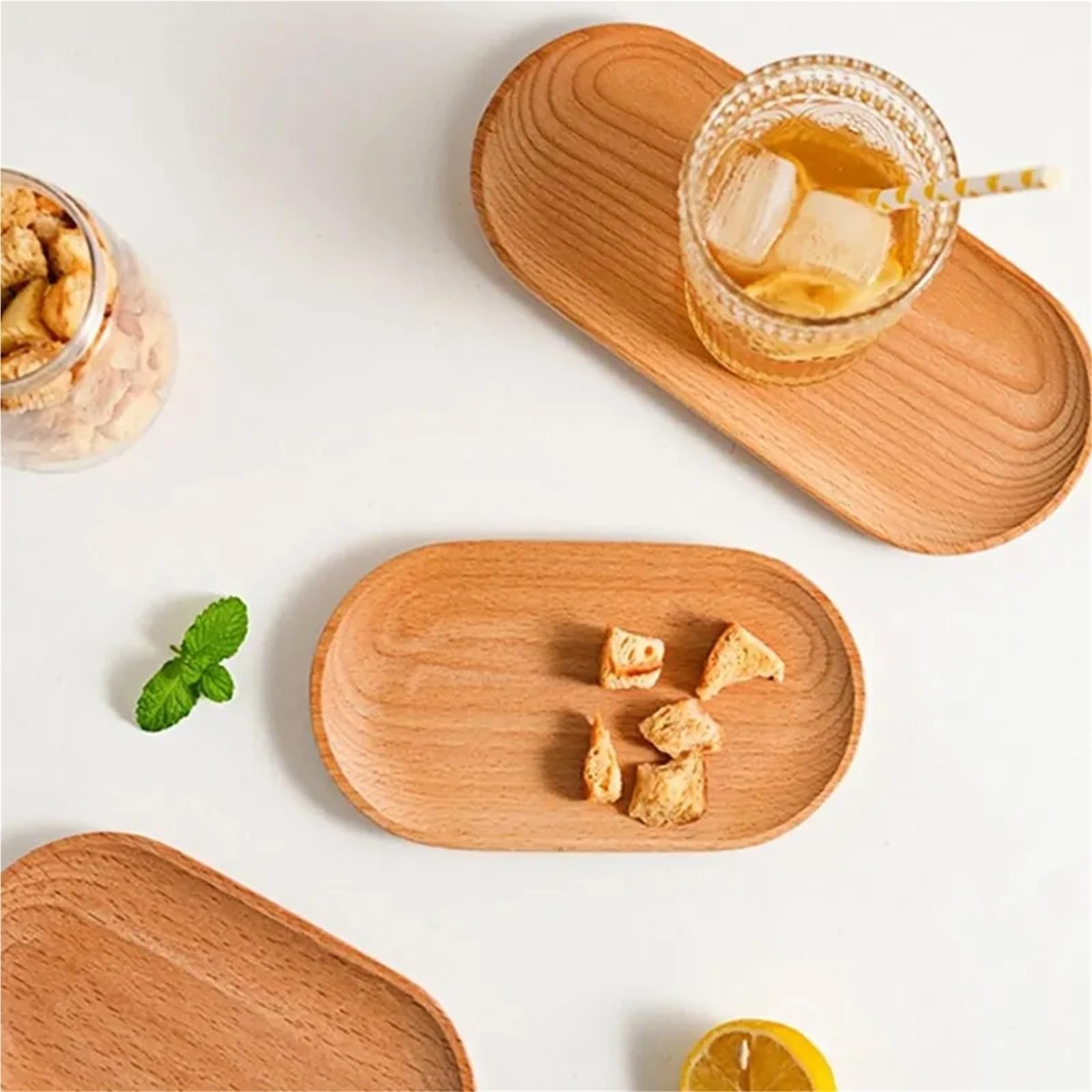 Vassoi 2 Pezzi Vassoio da appoggio Vassoio da tè Piatto da Portata Snack Piatto for la conservazione degli Alimenti for Vassoio Dessert Forniture for la casa per Profumo，Candele