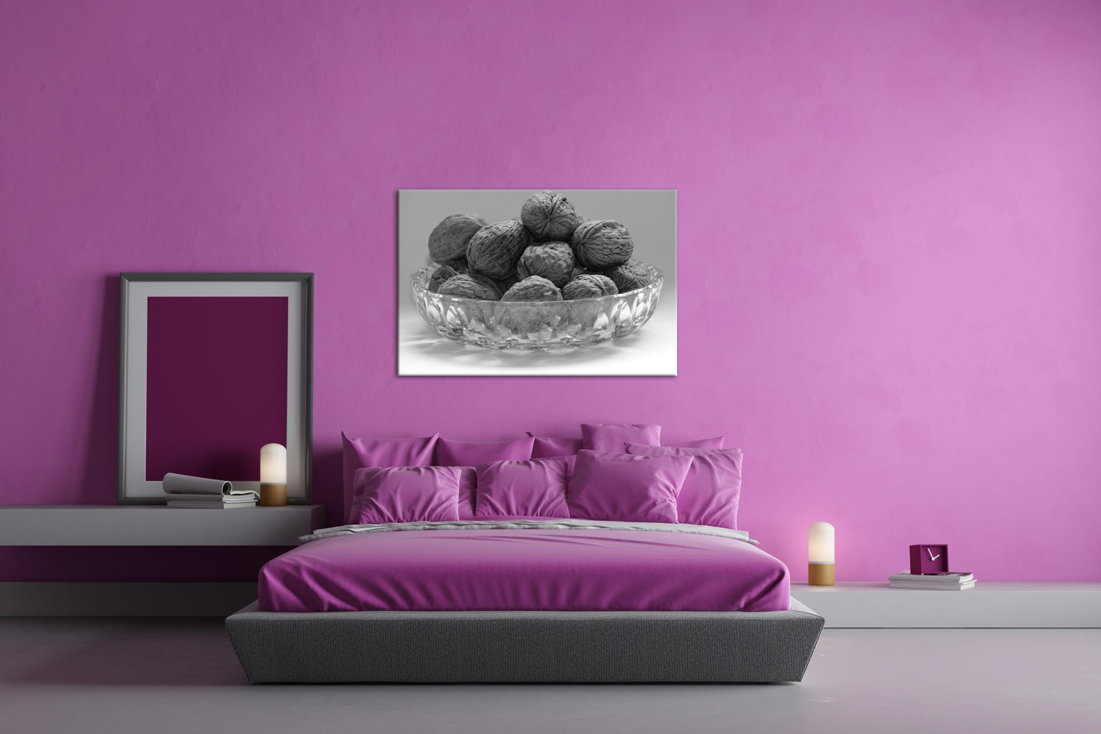 deyoli chrupiące orzechy włoskie w skorupie format: 90 x 60 cm efekt: czarny/biały jako obraz na płótnie, motyw oprawiony na ramie z prawdziwego drewna, wysokiej jakości druk cyfrowy z ramą