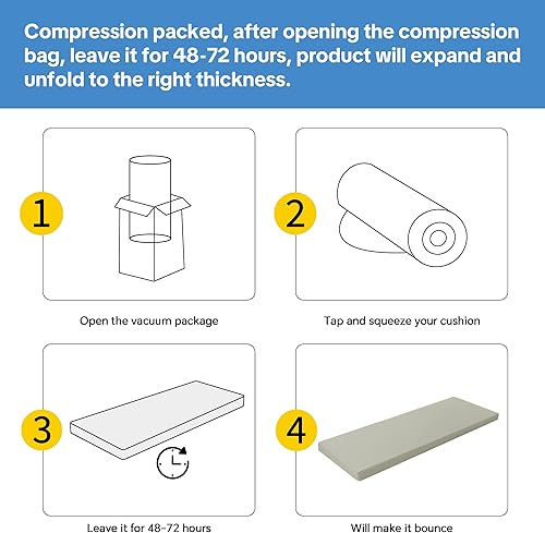 Miniatura 7 de MABOZOO Tapete de yoga de 3 pulgadas de grosor, 68 x 24 pulgadas, extra grueso, de piel sintética, cojín de gimnasia de espuma de alta densidad para