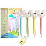 LEPGIFE U Shaped Kids Toothbrush 4 Pack, U-Type Whole Mouth Toothbrush for Kids (Age 2-6)