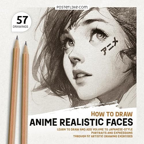 How to Draw Anime Realistic Faces: Learn to Draw and Add Volume to Japanese-style Portraits and Expressions Through 57 Artistic Drawing Exercises (Realistic Anime: Artistic Drawing Exercises) - Paperback