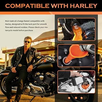 Compatible with Harley Oil Change Kit,All-Inclusive Motorcycle Oil Change Kit with Oils Filter Wrench,Filling Funnel,Rubber O-Ring Seals,Multi-Purpose Oils Changing Kits