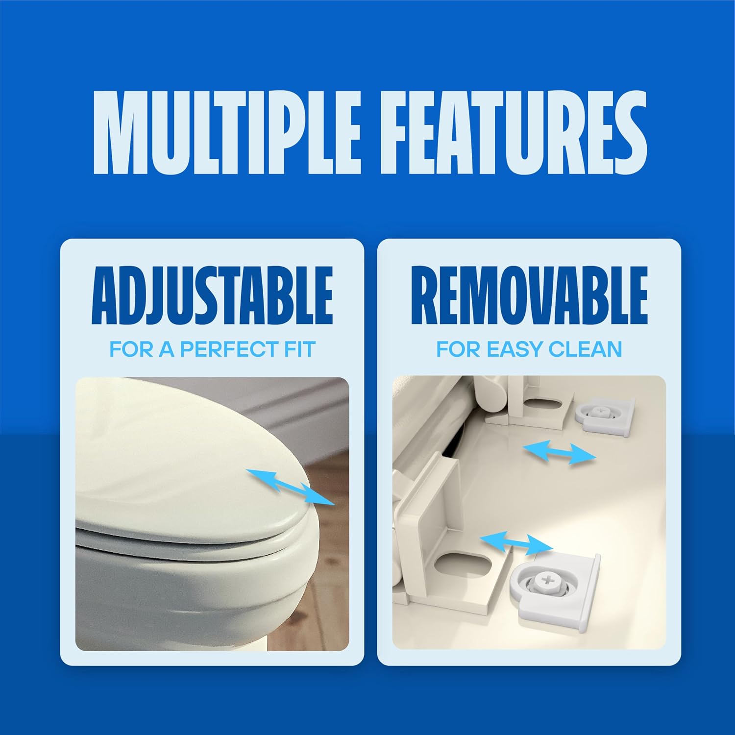 Highcraft B4TSWE Elongated Molded Wood Toilet Seat Slow Close ? Easy Remove ? Adjustable Hinge, Bone