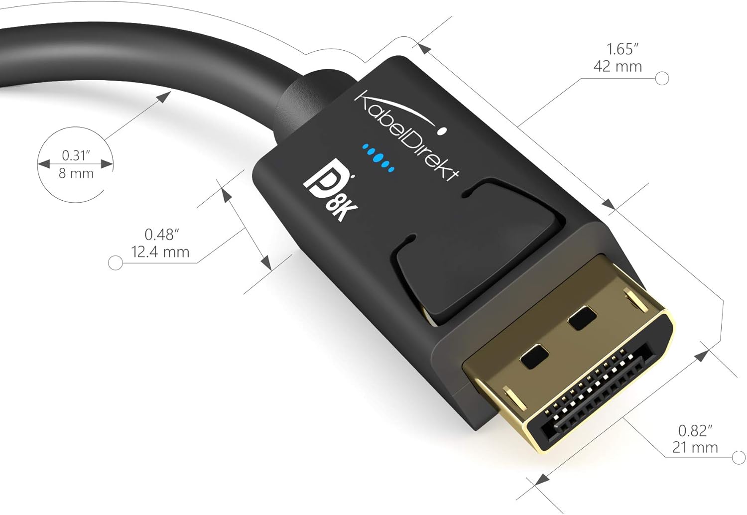 Best Deal Product KabelDirekt – 15ft – DisplayPort Cable, DP 1.4, VESA-Certified (8K at 60Hz, 144Hz, HDR10 – Ideal for Gaming Monitors, FreeSync/G-SYNC, Officially Tested to VESA Standards, Black)