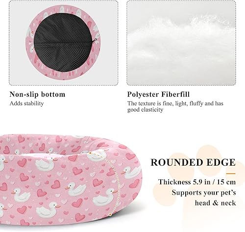Miniatura 5 de KLL Animal Duckling Valentine Warm & Soft Pet Cat Beds fluffier Calming Bed for Small Size Pets Sleeping Camas para mascotas Grandes