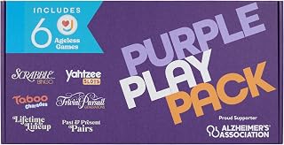 Ageless Games Purple Play Pack – Limited Edition Board Game Bundle for Seniors & Family - Alzheimer's Association Charity Games for Memory Care & Multigenerational Fun