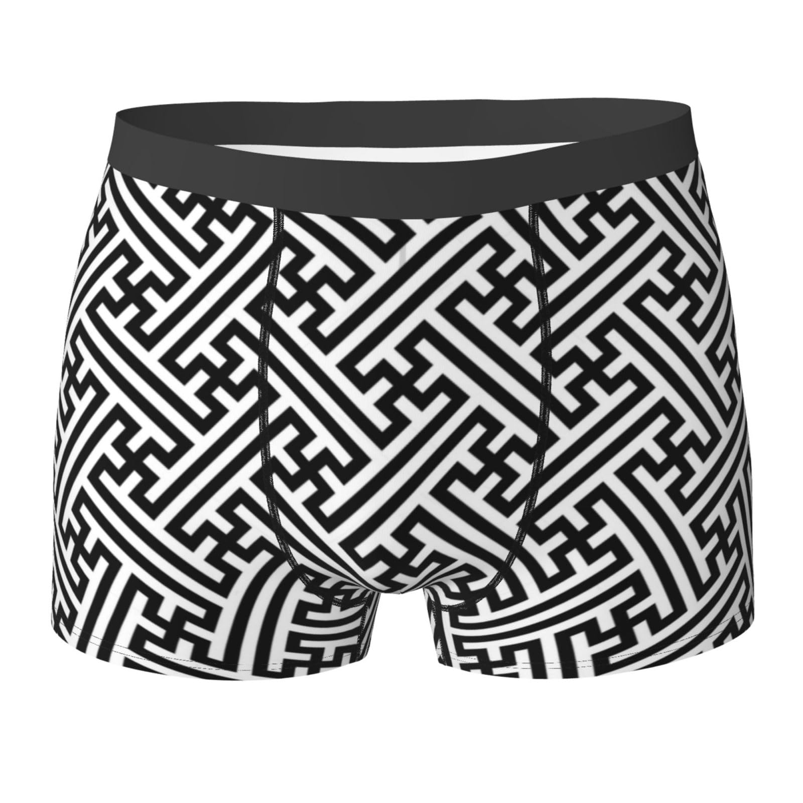 LfearTesa Sayagata Traditional Chinese Pattern Abstract Backgroundss,Underwear Men's Boxer Briefs Soft Polyester Underpants Personalised Mens Boxers Shorts,As Shown,M