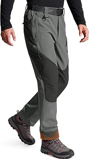FREE SOLDIER Men's Fleece Lined Pants Softshell Snow Ski Pants