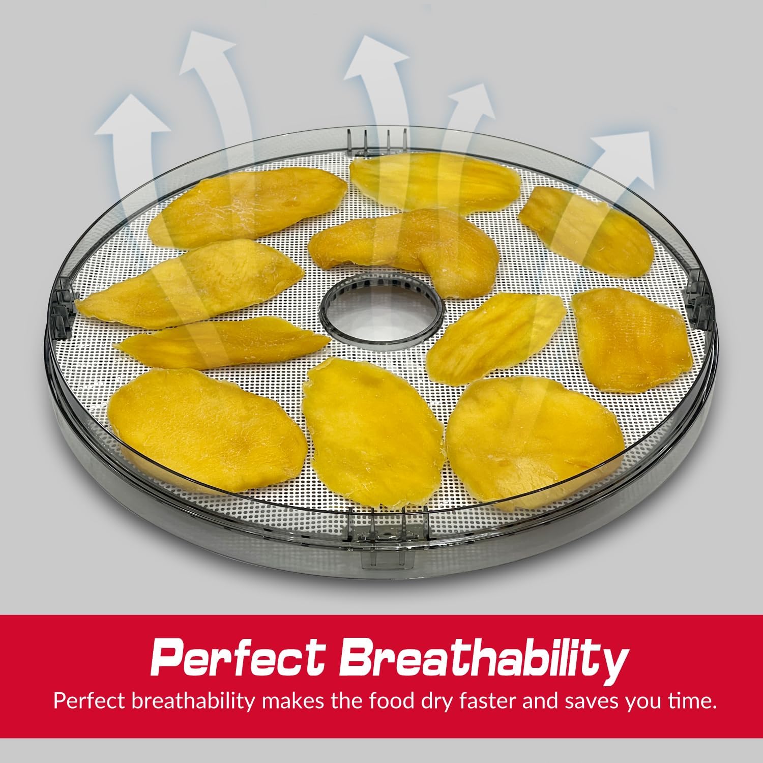 GUCUJI Round Silicone Dehydrator Sheets for Elite Gourmet, Non-Stick BPA Free, Pack of 5 (Premium Reusable Food Dehydrator Mesh Mats)