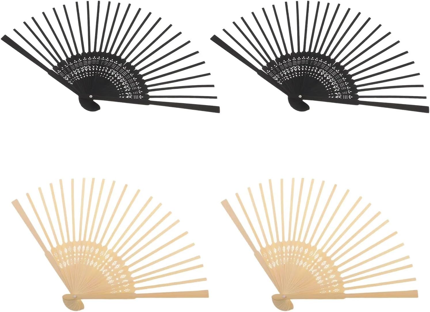 Fan Handles 12Pcs Bamboo Folding Fan Frame Blank Unfinished Wooden Handheld DIY Kit image 5