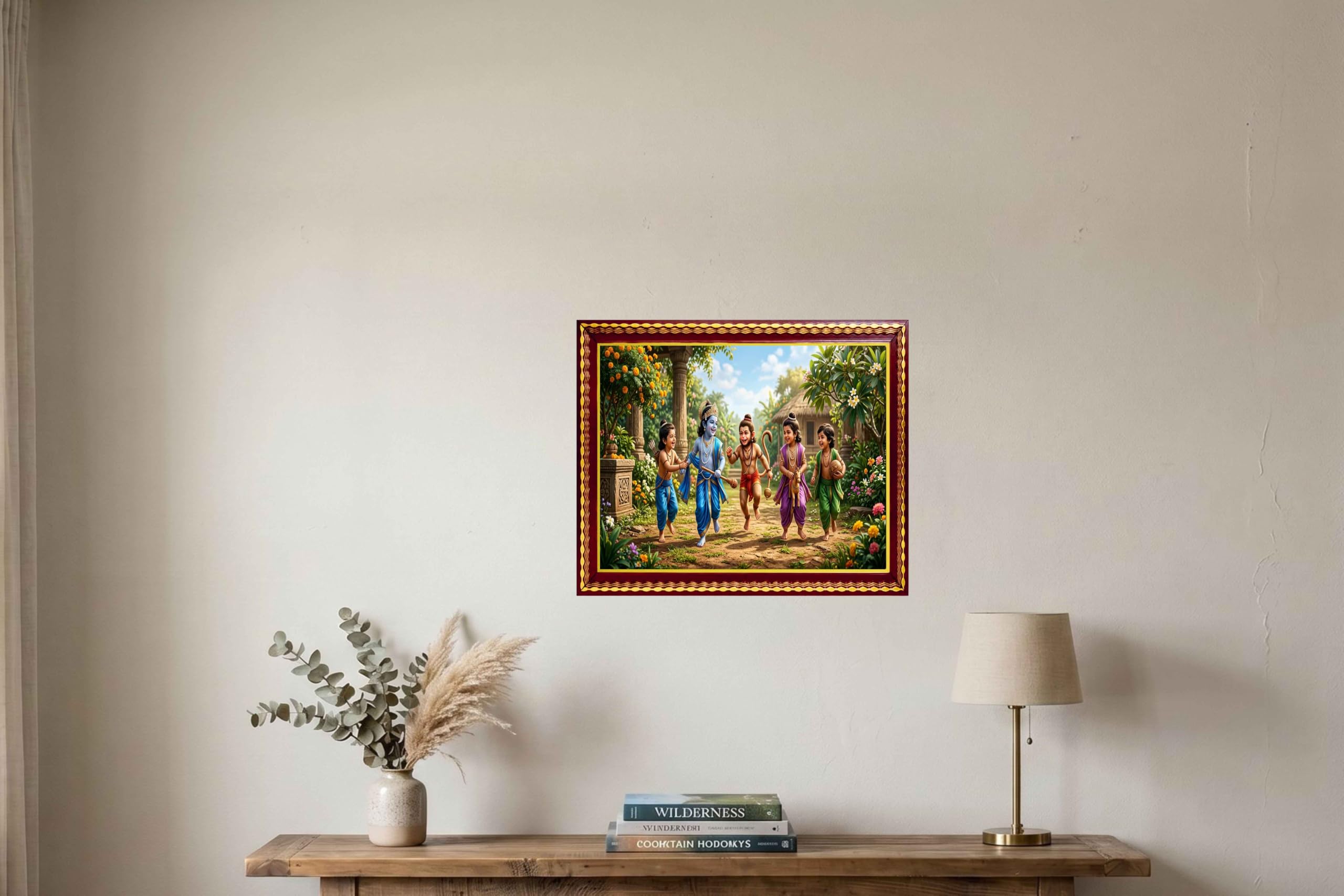 BALDAU PRINTS Ram Ji Bal Roop Playing with Hanuman Ji and Brothers