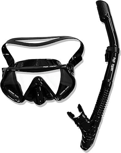 Blue Planet Juego de esnórquel seco y máscara de buceo, equipo de esnórquel para adultos, máscara de esnórquel antivaho - Máscara de buceo para