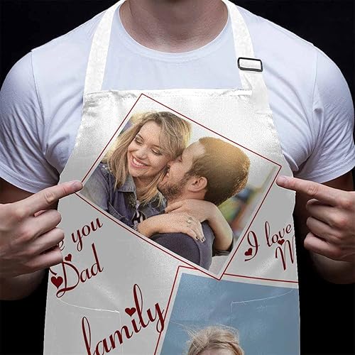 Miniatura 5 de Artsadd Delantal de cocina personalizado con bolsillo exterior, delantal personalizado para tu propia foto, delantal para hornear y cocinar para
