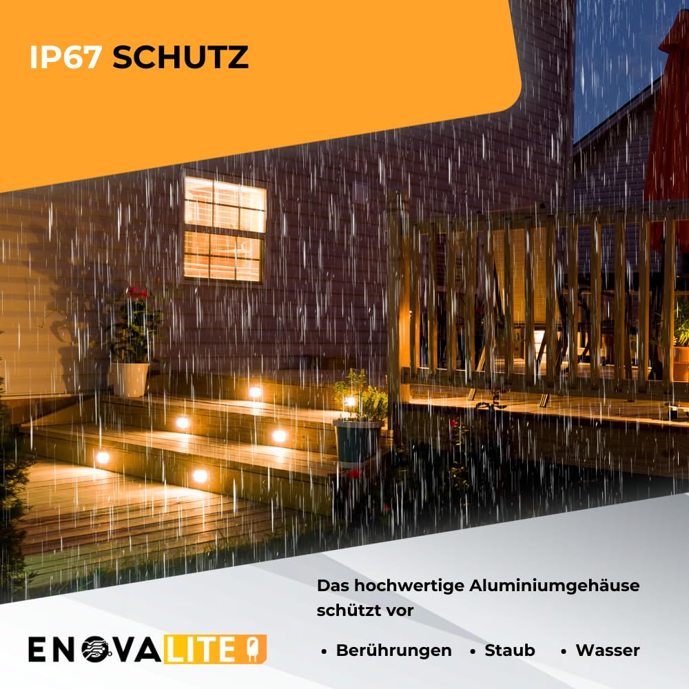 6er Set LED Bodeneinbaustrahler 7W 490lm 3000K Warmweiß - Ø 100x80mm - IP67 - Edelstahl und Aluminium - befahrbar bis 2t - 230V Bodeneinbauleuchte Außenleuchte Bodenspot