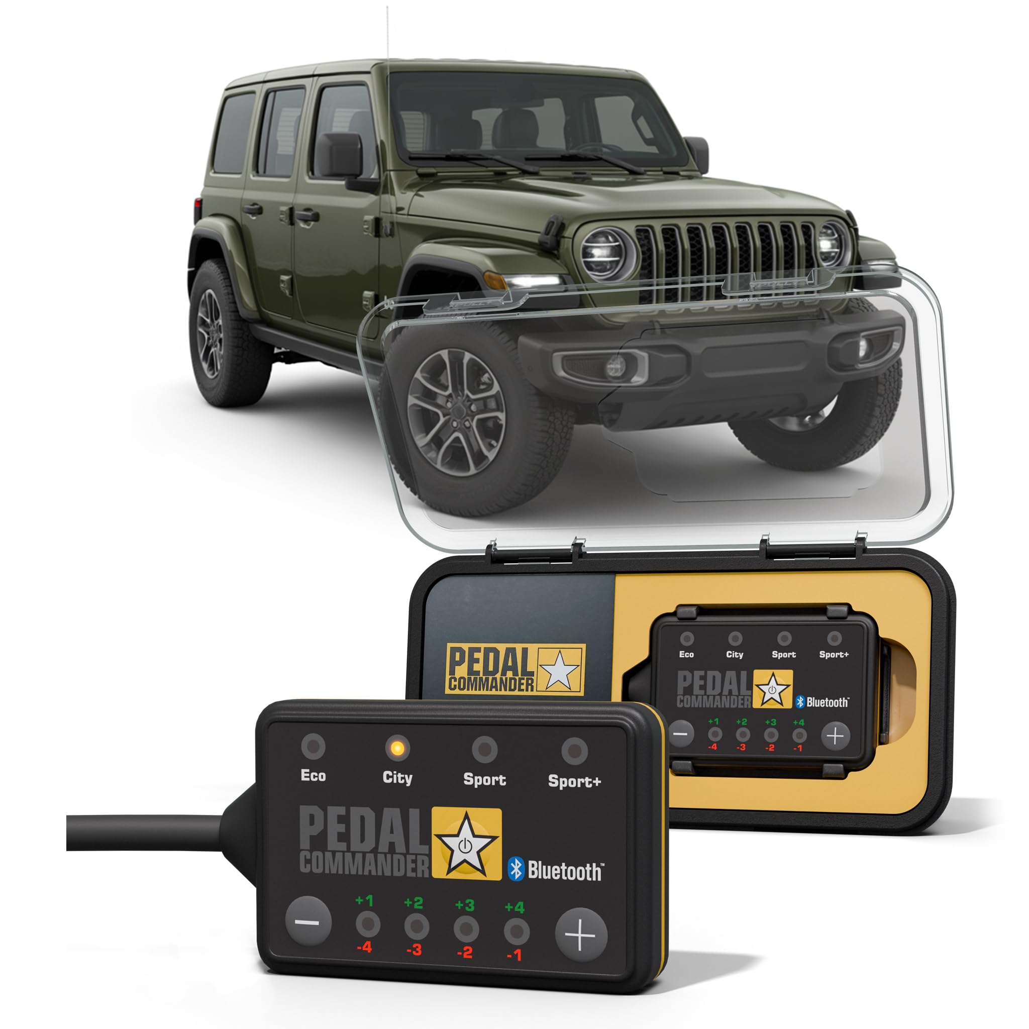 PEDAL COMMANDER Throttle Response Controller compatible with Jeep Wrangler JL 2018-2025, Plug-and-Play, 4 Modes 36 Settings, App Controlled Anti-Theft, Performance Upgrade, Wrangler Accessories
