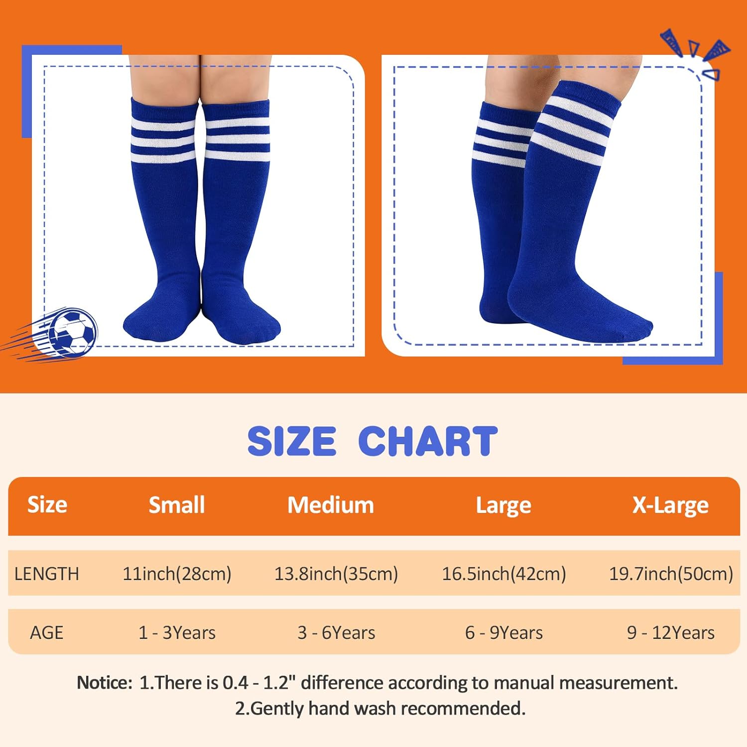American Trends Toddler Kids Youth Soccer Socks-Long Knee High Socks for Boys Girls Baseball Softball Football 1-12 years - Image 4