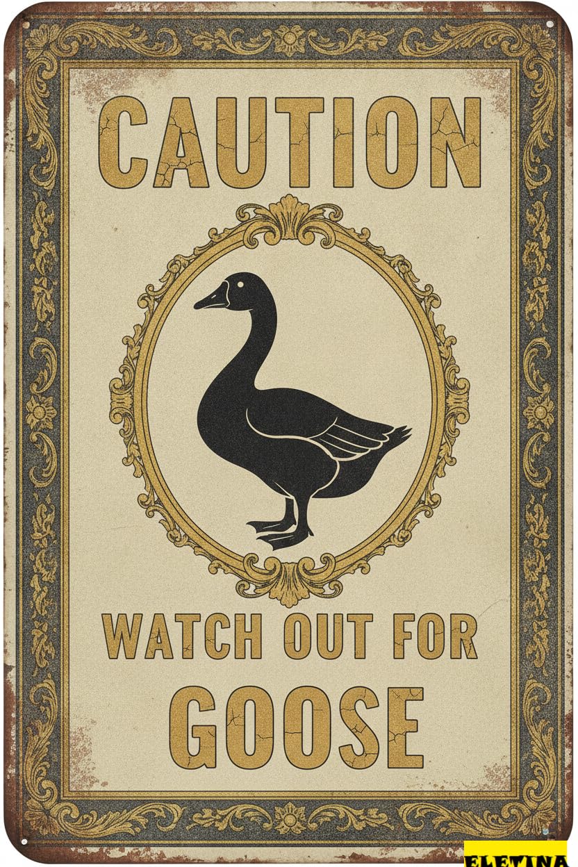 Tin Sign for Man Cave Caution Watch Out Goose You Have Been Warned Aluminum Metal Tin S Door Warning Zoo Fence Gate Yard Home Wall Decor 8x12 Inch Private Property Decorative