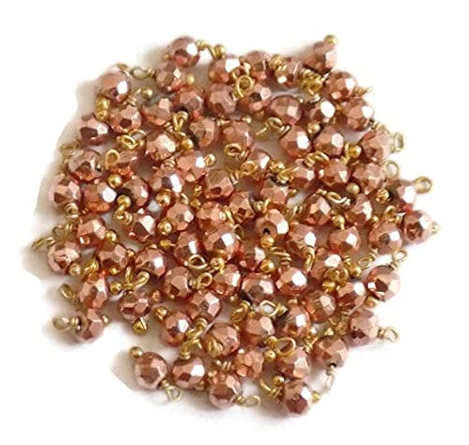 Perles facettées pyrite cuivre pour création bijoux DIY bracelet collier
