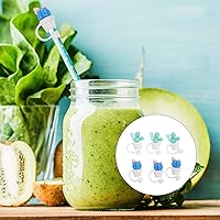 Vista 5 de 6 tapas de paja con forma de cactus, puntas de paja reutilizables, tapones de silicona para popotes, tapas protectoras, suministros de cocina