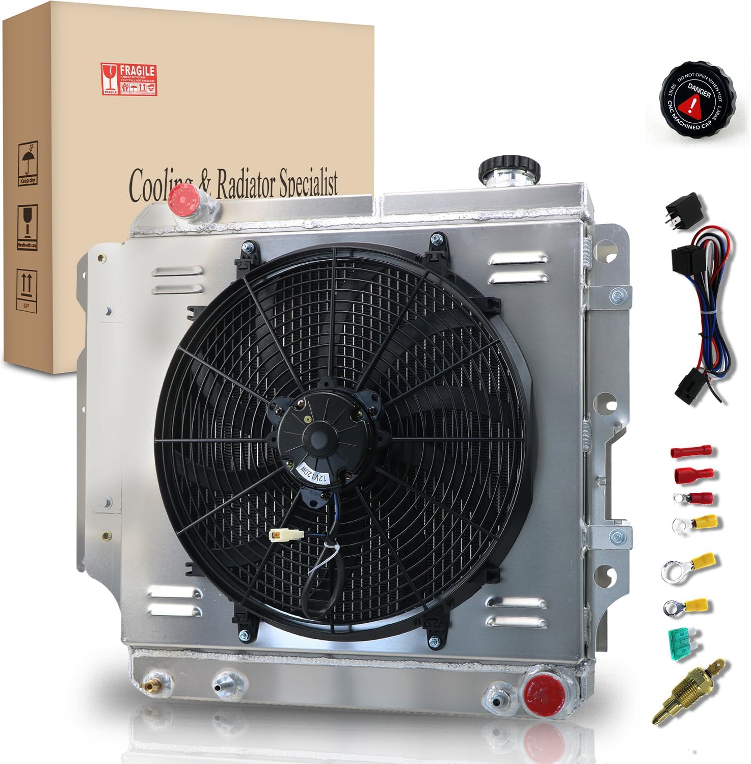 Amazon.com: HonorPower 4 Row Core Aluminum Radiator for 1987-2006 Jeep ...