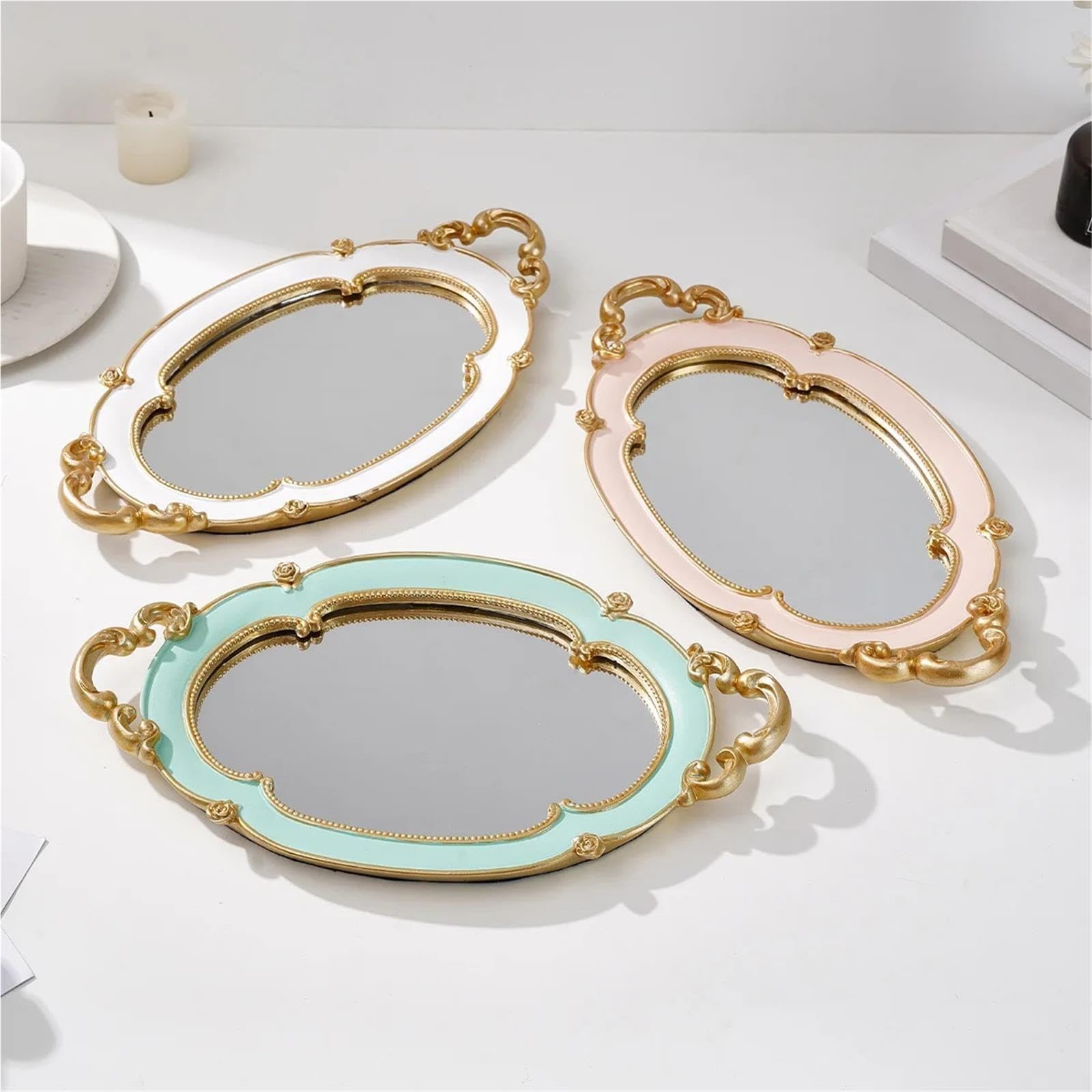 1 Vassoio Decorativo A Specchio A Forma Di Nuvola