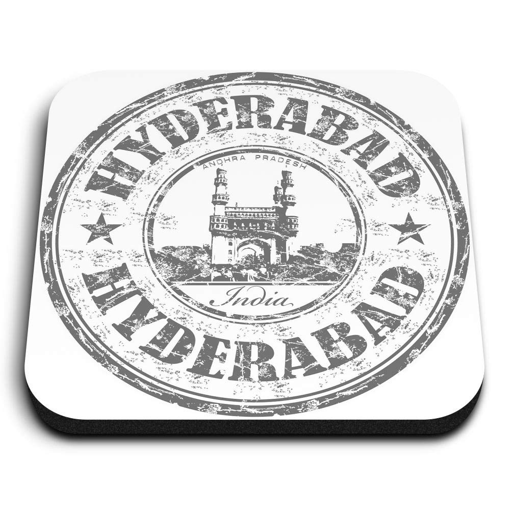 1 x Square MDF Fridge Magnet - Hyderabad n Travel Stamp 40038