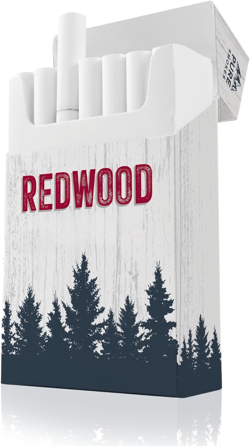 Redwood Premium Herbal Cigarettes | Made in The USA | Tobacco-free & Nicotine-Free | 100% Natural Blend, Classic Flavor | 200 Count Pre-rolled (1 Carton of 10 Packs)
