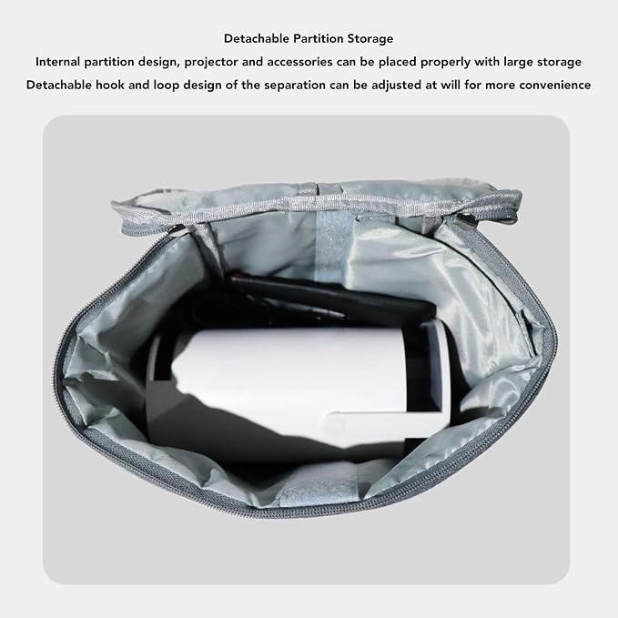 Funda para proyector compatible con HY300, ligera y a prueba de golpes, hecha de tela Oxford, con división interna desmontable, ideal para viajes, fiestas y bodas, dimensiones 10,8 x 7,7 x 3,6 pulgadas miniatura 5