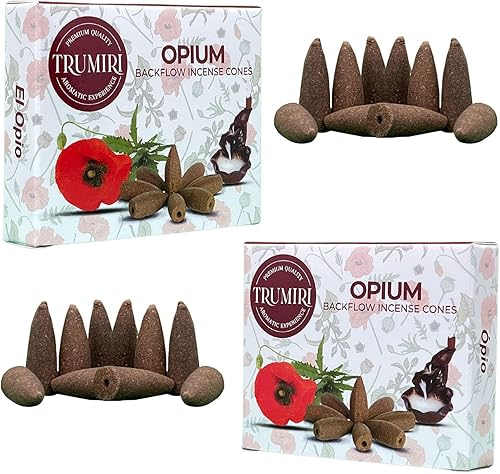 Conos de incienso de reflujo de opio, total de 20 conos de incienso en cascada, paquete doble de 10 conos de incienso de reflujo - Conos de incienso