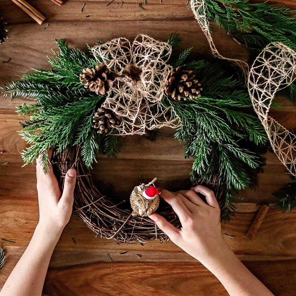 Set Di 3 Ghirlande Naturali In Rattan Intrecciate A Mano – Base Fai Da Te Per Decorazioni Pasquali, Natalizie, Matrimoniali – Diametro 20 Cm