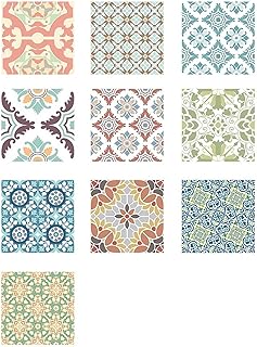 Liudan Wall Sticker 10PCS Retro Tile Wallpaper,Waterproof Self Adhesive ...