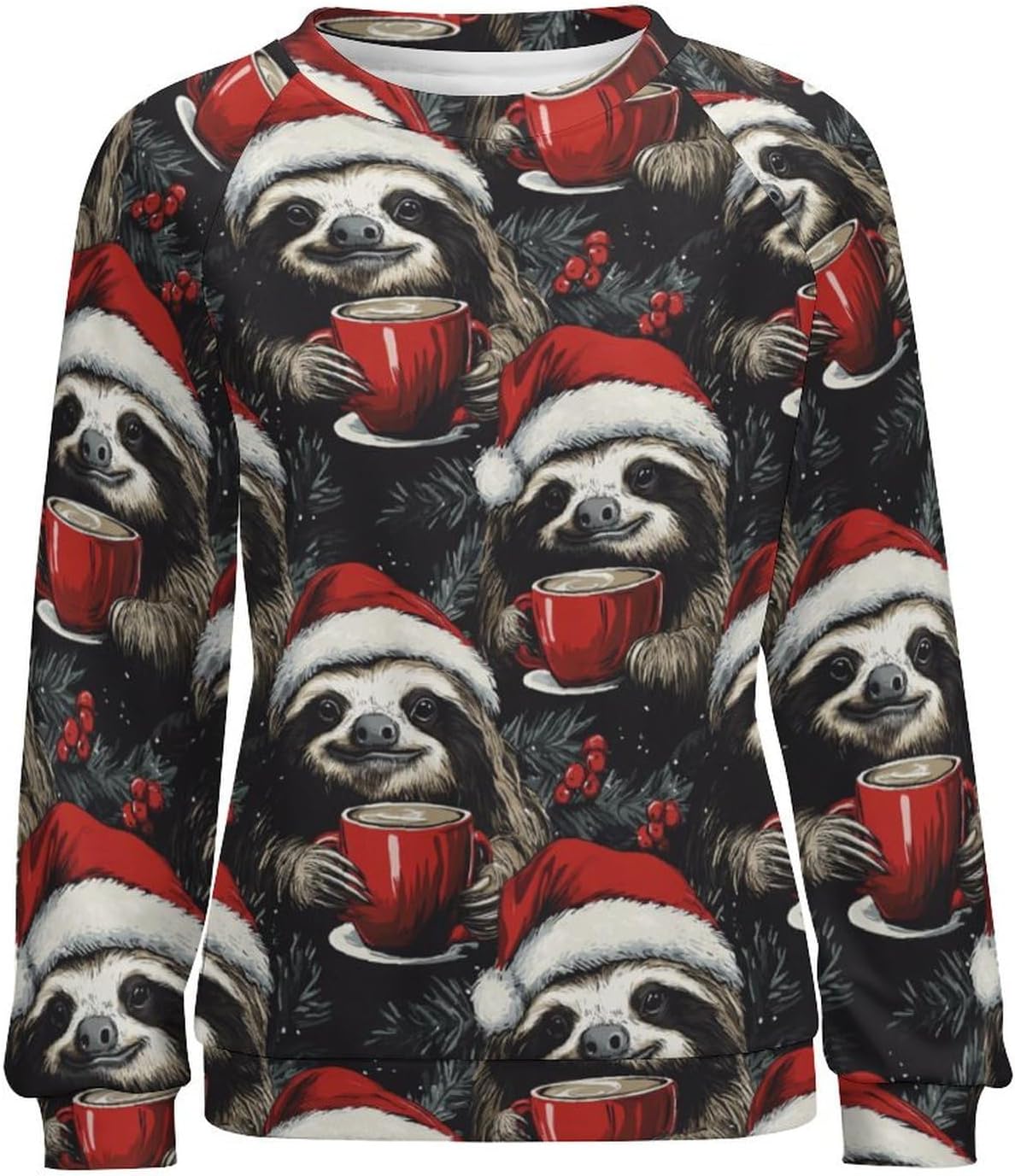 MARSVOVO Ugly Christmas Sweatshirt Women Funny 3D Cat Dog Animal Graphic Merry Christmas Cute Pullover Tops For Women - Image 4