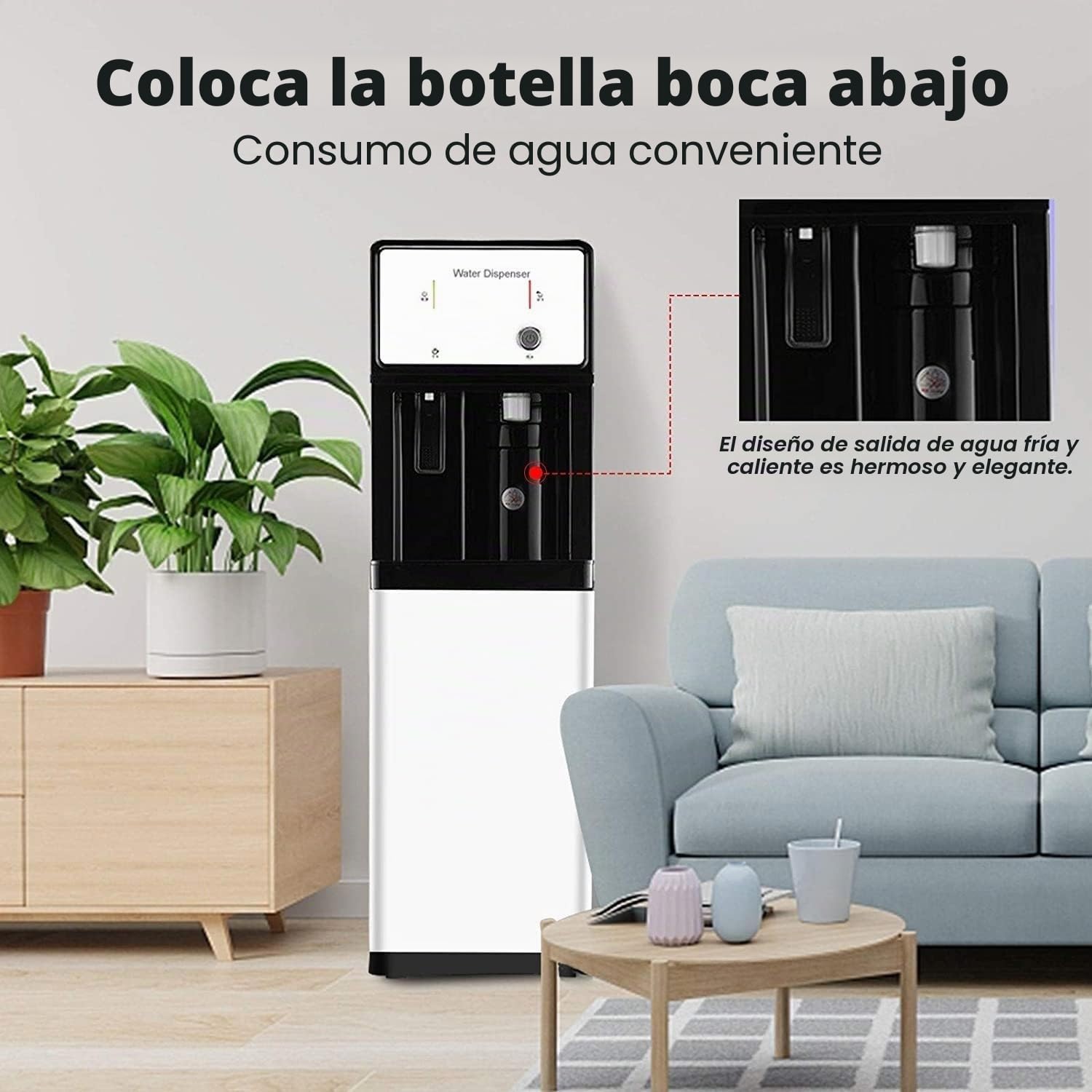Dispensador De Agua De Pie De Carga Independiente,Dispensador De Agua Refrigerada, Temperatura Ambiente,Agua Caliente Y Agua Fría 3 Funciones,para El Hogar Oficina Comercial