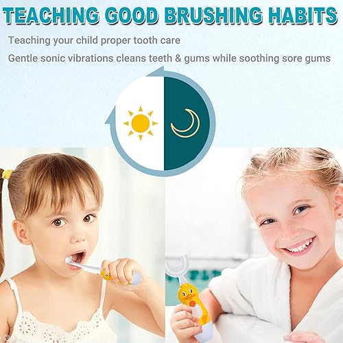 Miniatura 6 de Caromolly Cepillo de dientes eléctrico en forma de U para niños, cepillo de dientes de masaje automático con tipo U, cepillo de dientes de modelado