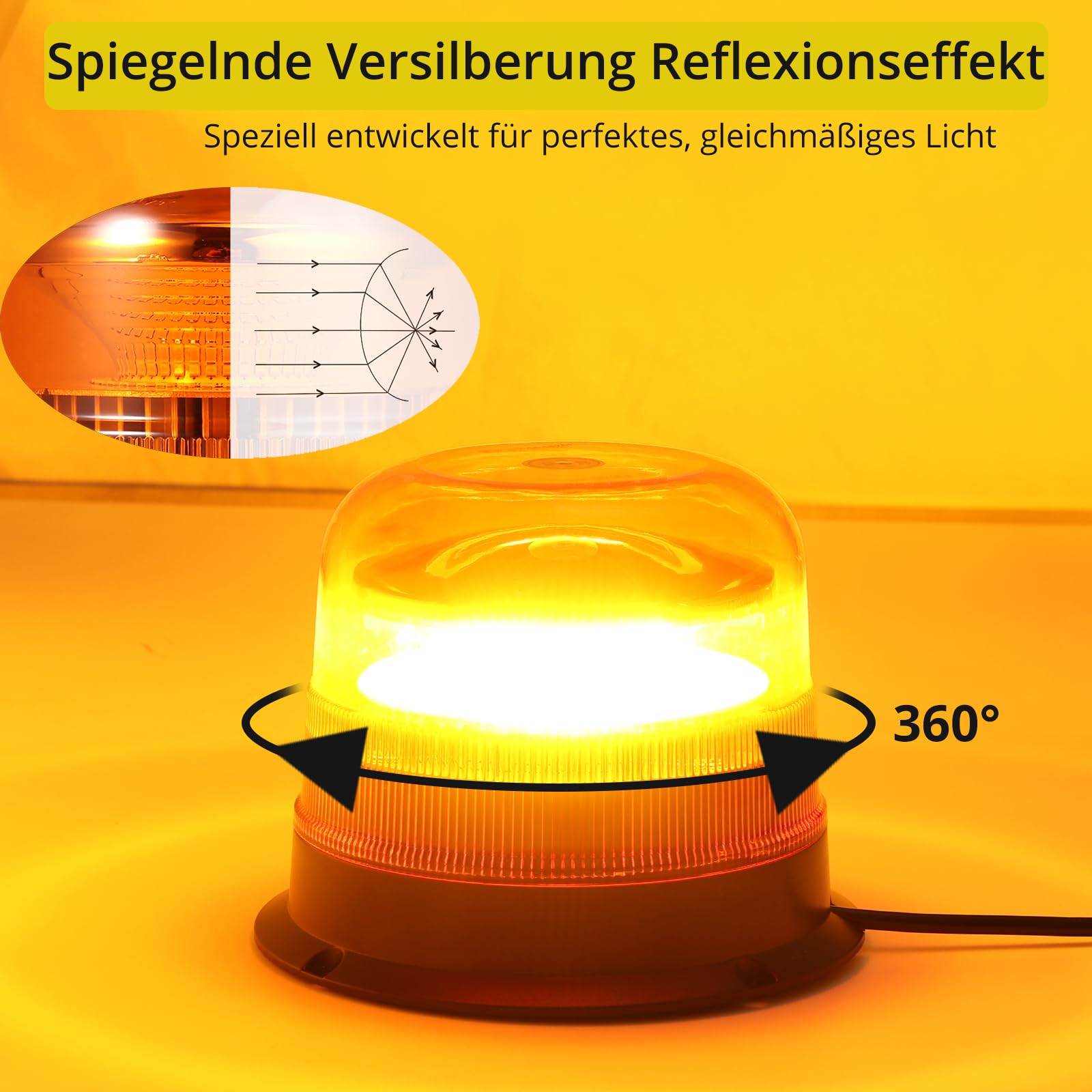 PROZOR 48LED Warnleuchte Notfall Warnblinklicht 10 Blitzmodus 48W Wasserbeständigkeit Magnetisch Warnlicht Stroboskoplicht Frontblitzer Notlicht für LKWs Traktoren Gabelstapler