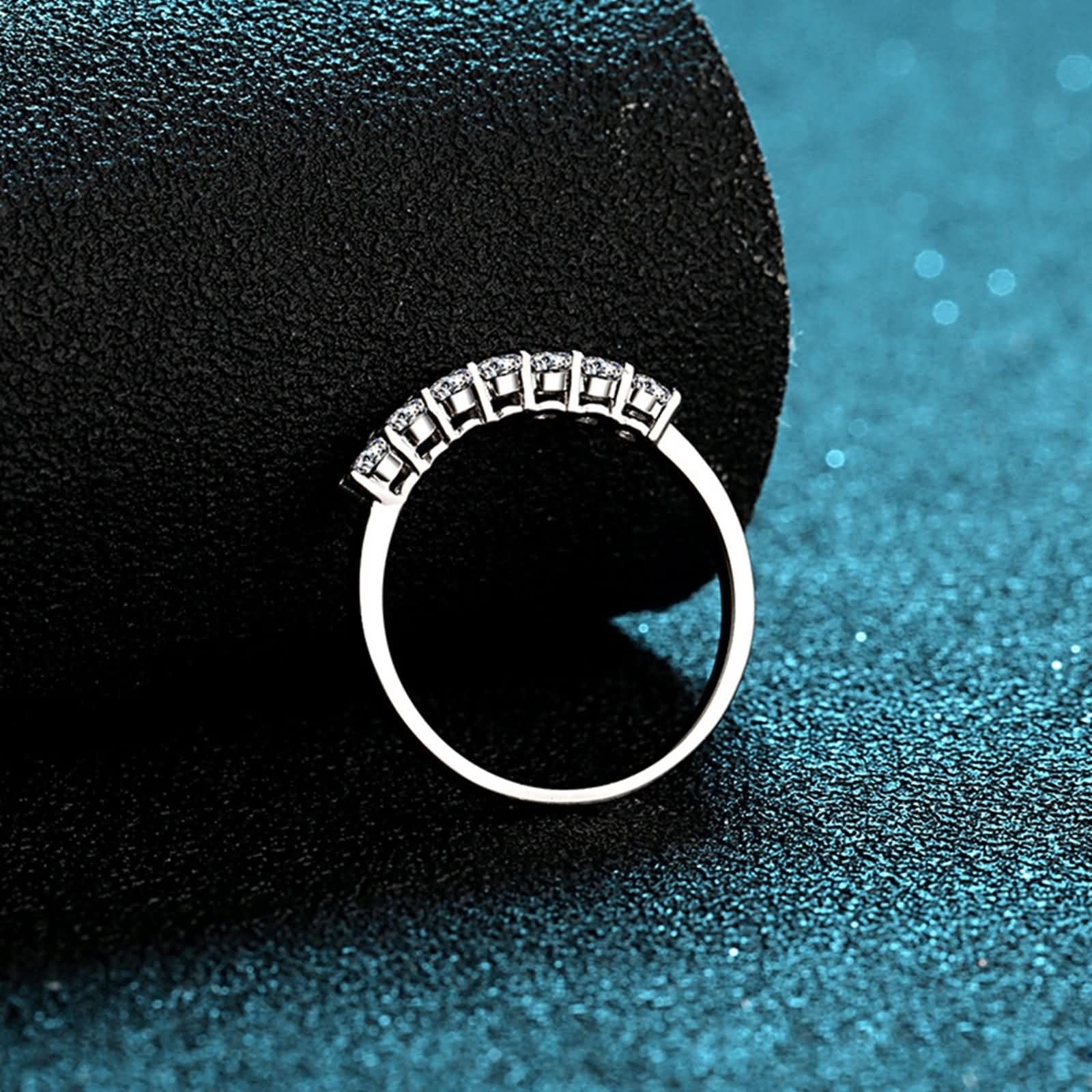Pierścionki damskie białe złoto 375/585/750, okrągły syntetyczny diament 0,7 ct, srebrny pierścionek damski
