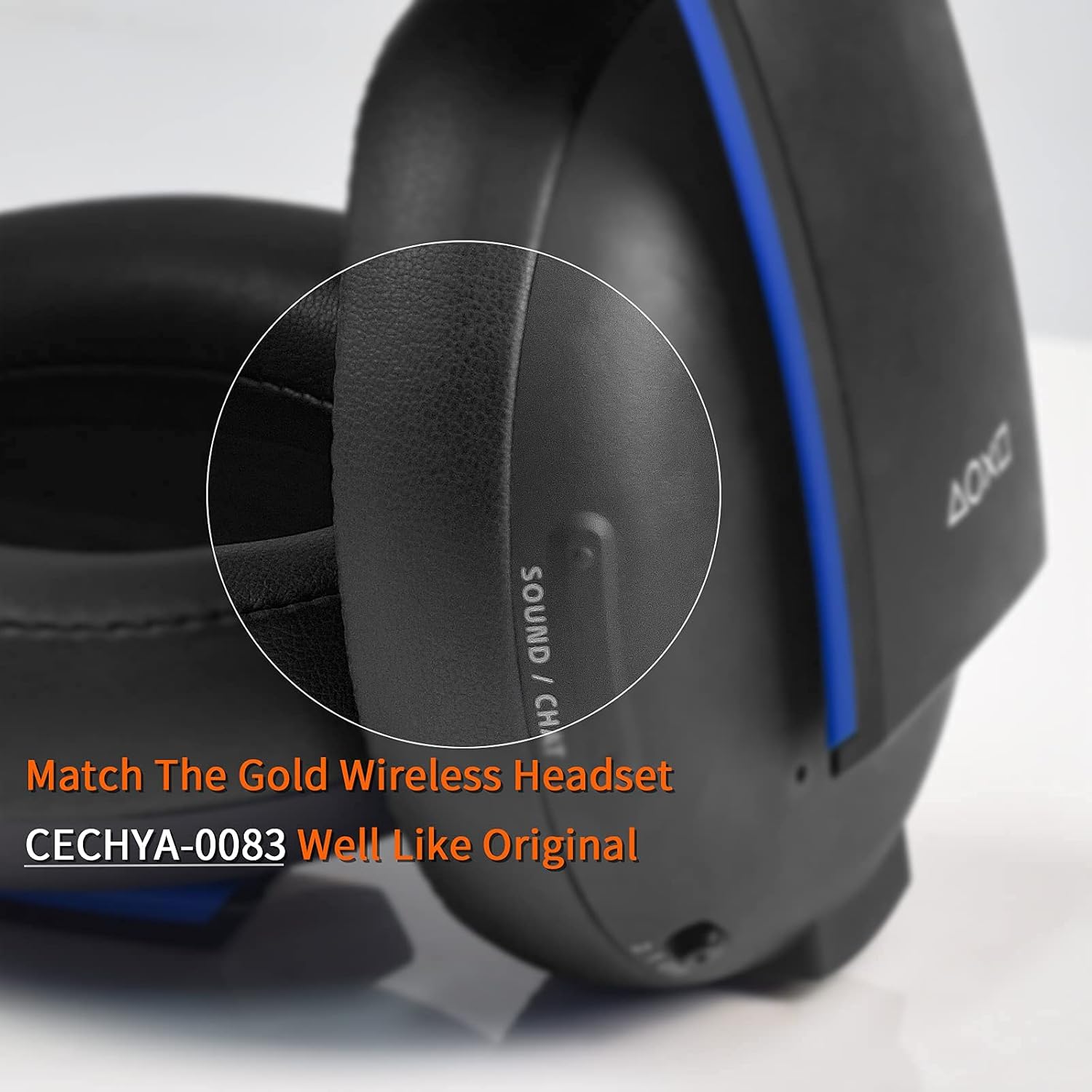 MOLGRIA Replacement Ear Pads, Earpads Cushion Cover for Sony PS3 PS4 Gold Wireless Playstation 3 Playstation 4 Headset CECHYA-0083 Stereo 7.1 Virtual Surround Headset(Black)