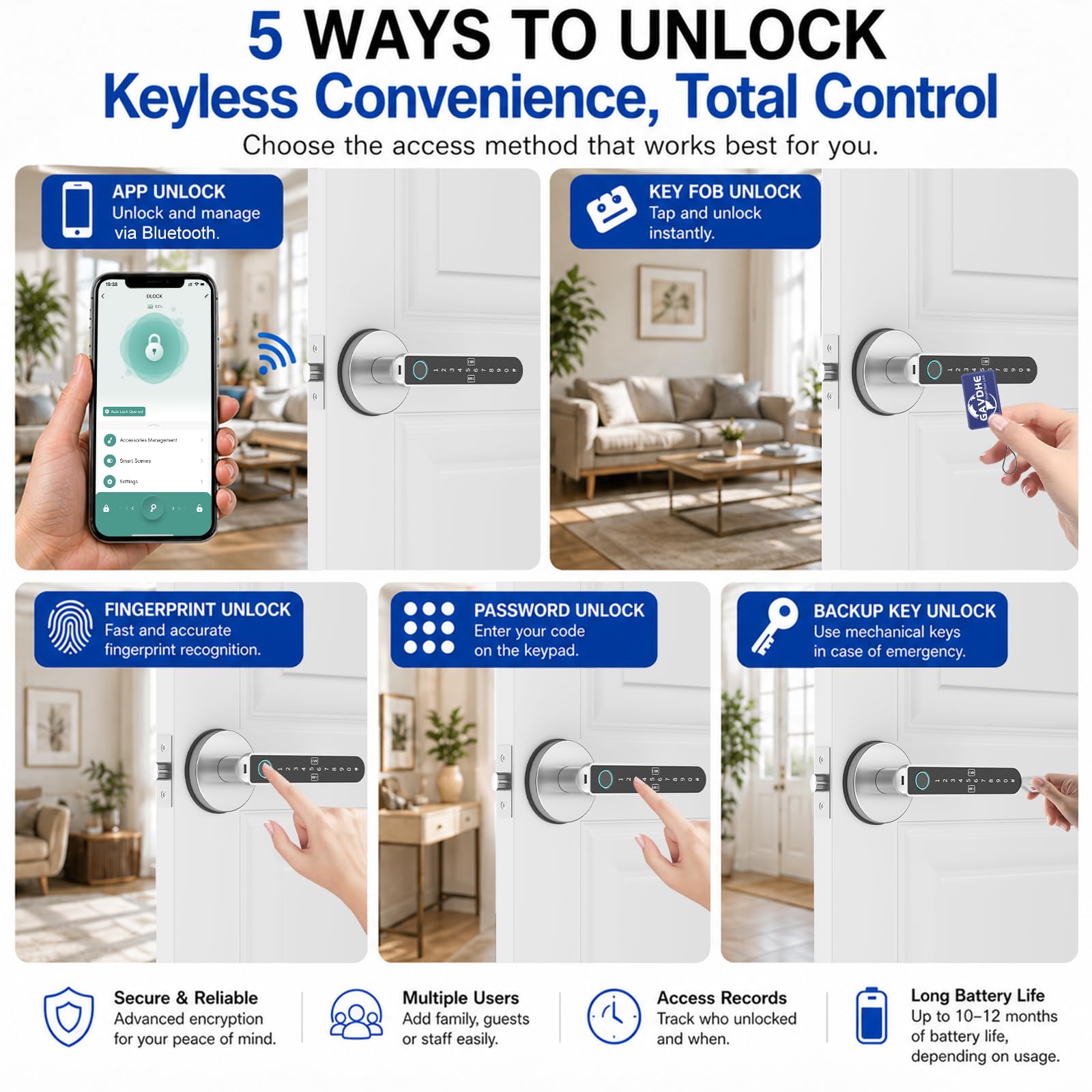 Smart Fingerprint Door Lock - Keyless Entry -2 Smart Fingerprint Door Lock - Keyless Entry -2