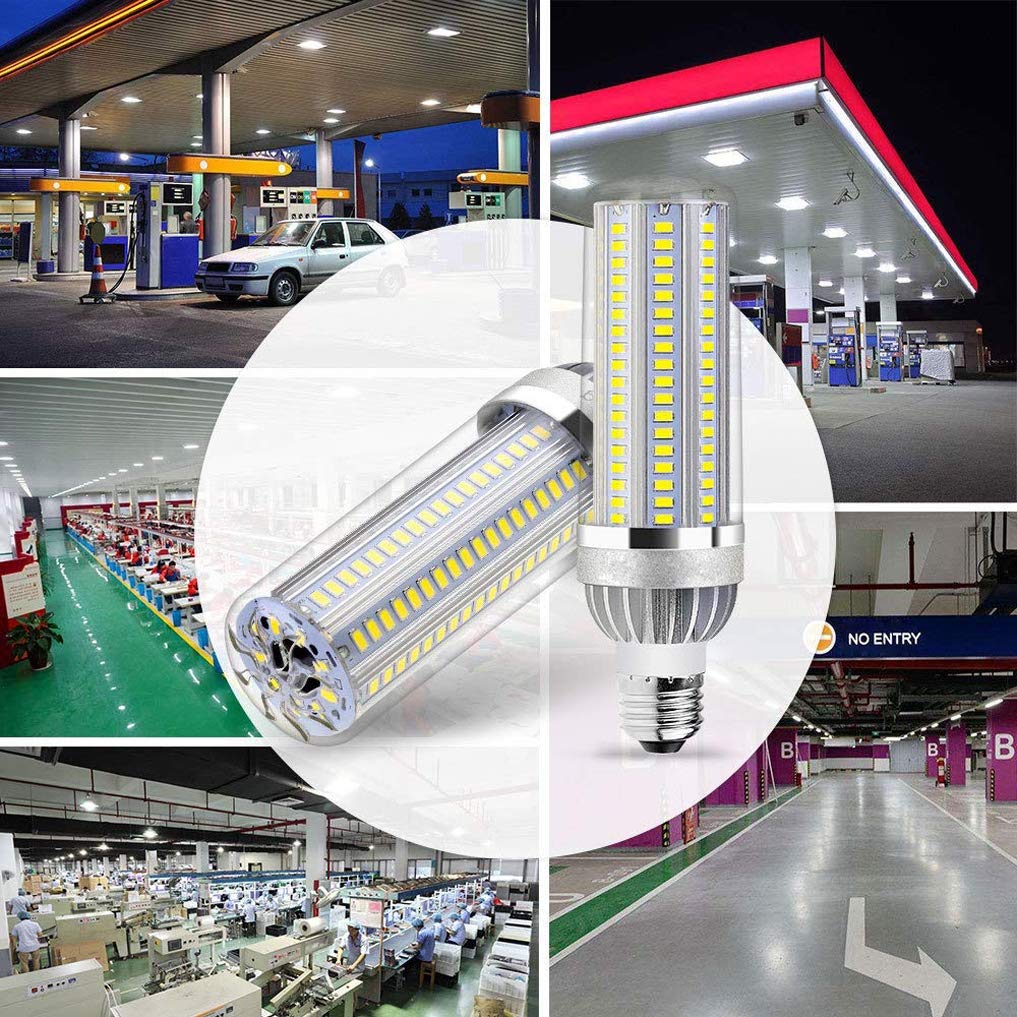 LANMOU Super Bright Corn Light 54W LED Lampadina E27 Edison LED Lampada con Adattatore E40 per Area Commerciale Supermercati Stazioni Garage Magazzino Fabbrica Illuminazione, Warm White Light
