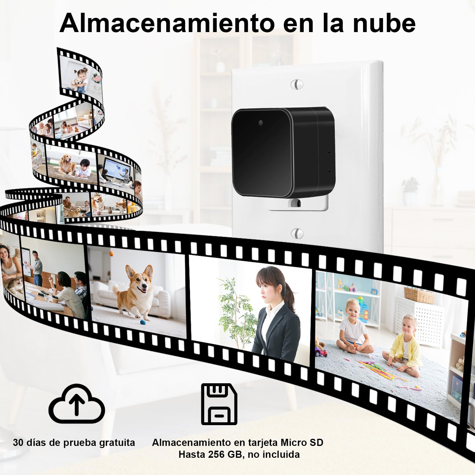 Cámara Espía Oculta WiFi 2,4/5G, Minicámara Espía HD 1080p | Microcámara Espía con Detección de Movimiento, grabación en bucle y Visualización Remota