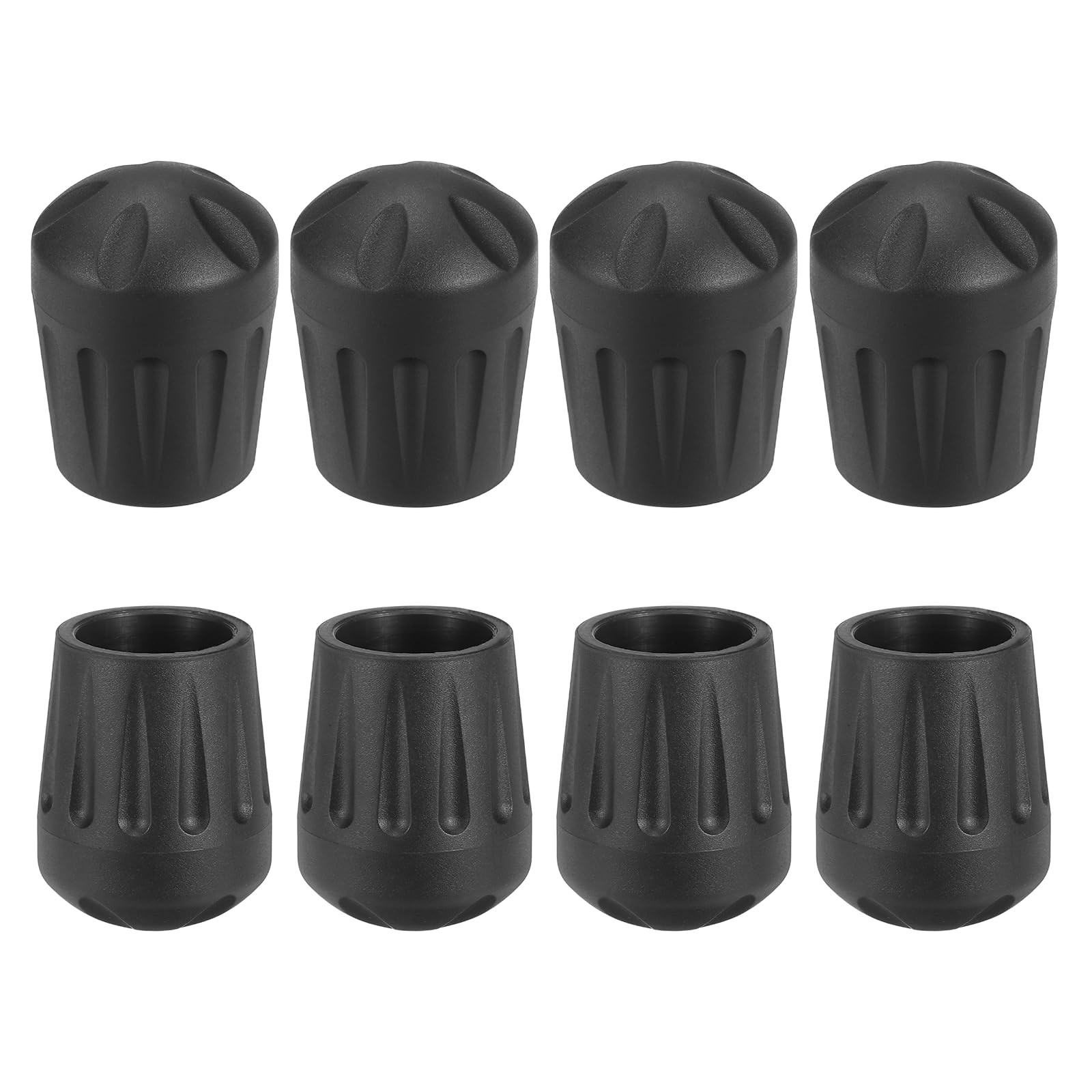 sourcing map 8Pcs Camping Chair Foot Covers, 0.71 Inch Plastic Table Legs Feet Covers Furniture Floor Protector for Outdoor Moon Chair Folding Furniture Camping Gear, Black