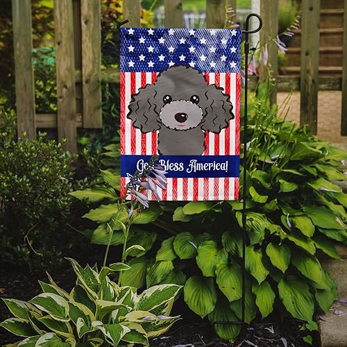 Vista 272 de Caroline's Treasures BB2171GF American Flag and Border Collie Garden Flag Mailbox Flag Decorative Yard Flag Banner Outside Patio Artwork Yard Flower