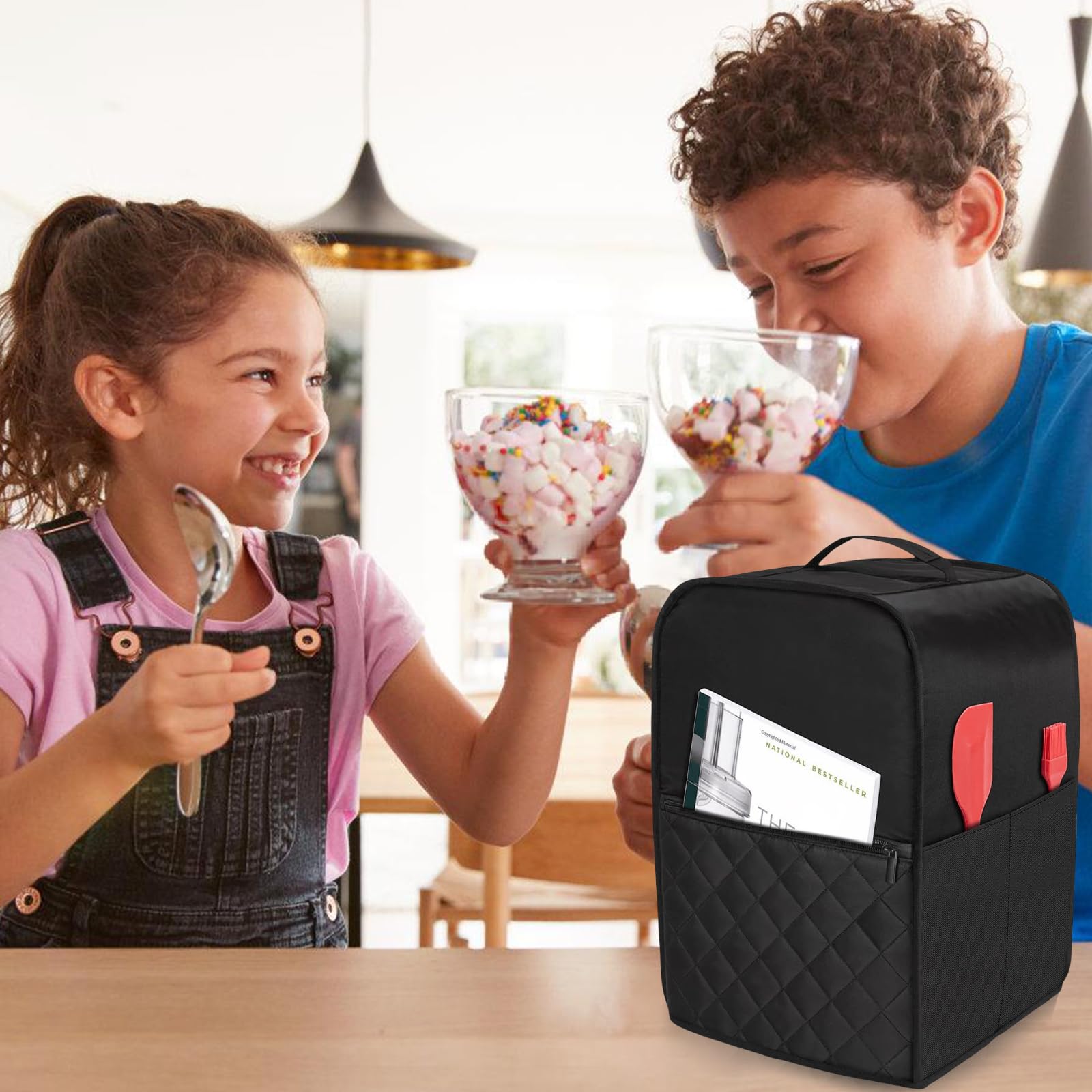 Copertura Antipolvere Per Macchina Del Gelato Con Tasche, Protettivo In Poliestere, 36x26,5x29 Cm, Elegante E Funzionale Per La Cucina