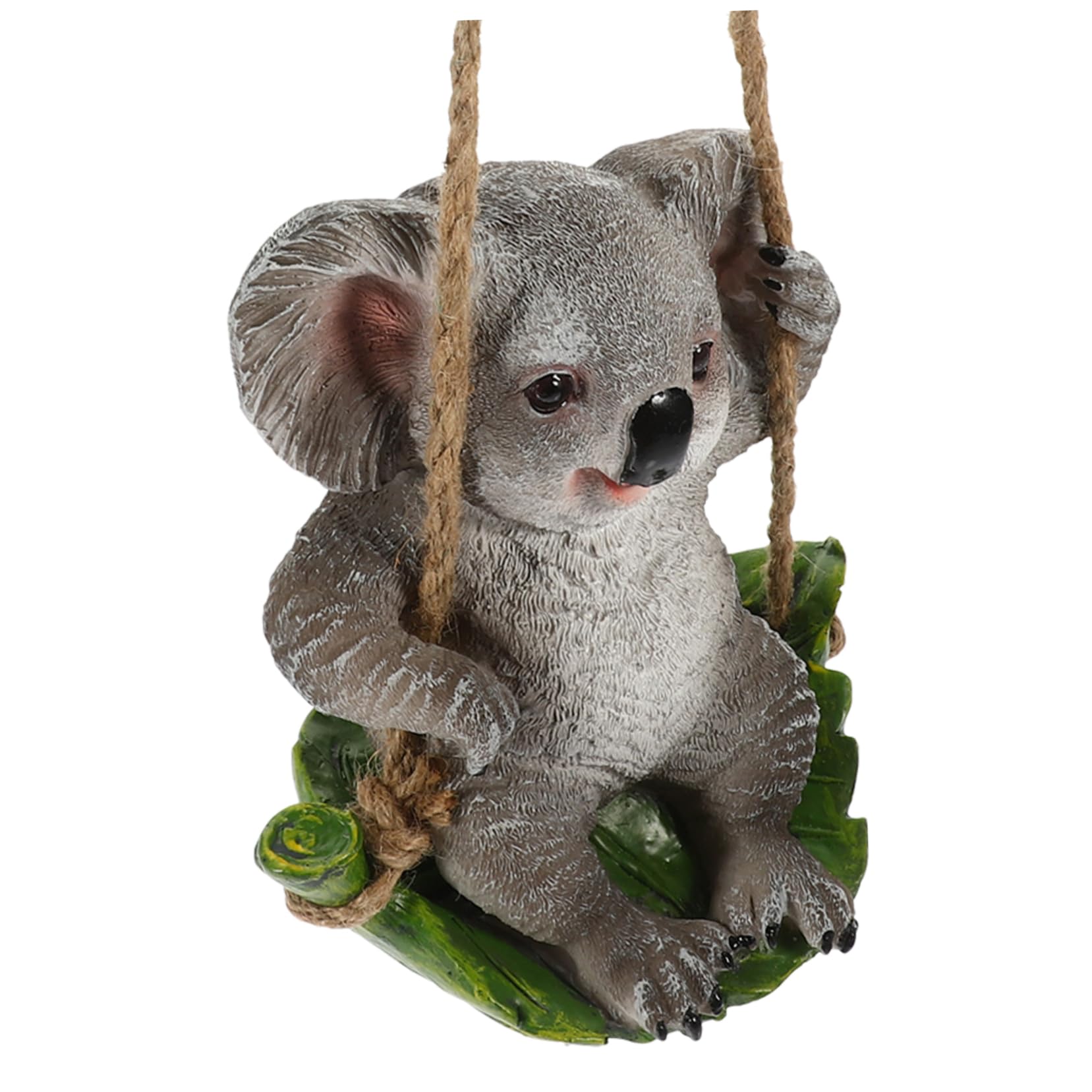 Yardwe Kawaii Koala Statue Dekorative Hängedekoration Aus Widerstandsfähigem Harz Für Garten Balkon Niedliches Ornament Mit Schwingelement Für Außendekoration Für Gartenliebhaber